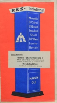 Reichskraftsprit Tankdienst Roadmap Berlin 1934 (9263)